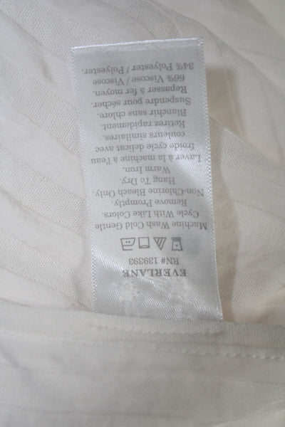 Everlane Womens The City Stripe Shirt  Bone Size 8