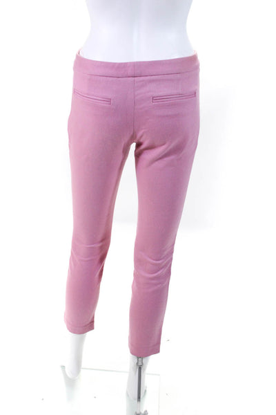 Adam Lippes Women's Mid Rise Skinny Ankle Capri Trousers Pink Size 0