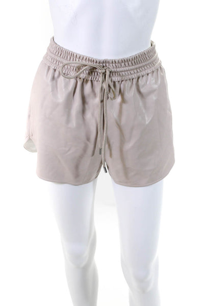ALC Women's Faux Leather Drawstring Shorts Pink Size 00