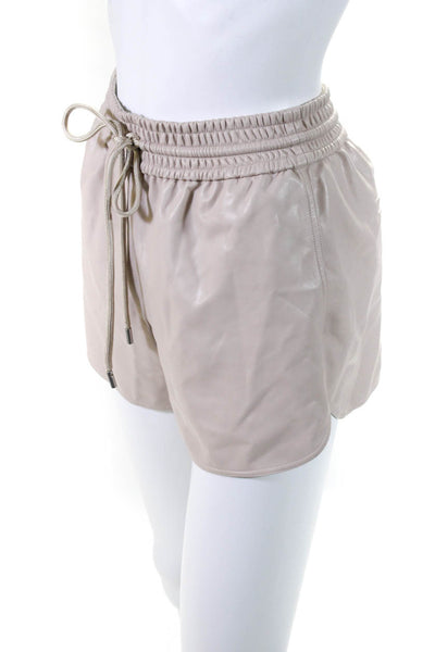 ALC Women's Faux Leather Drawstring Shorts Pink Size 00