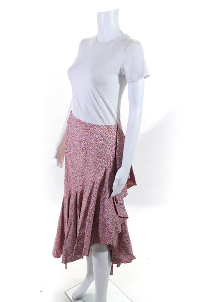 Petersyn Women's Asymmetrical Cotton Floral Maxi Skirt Size M