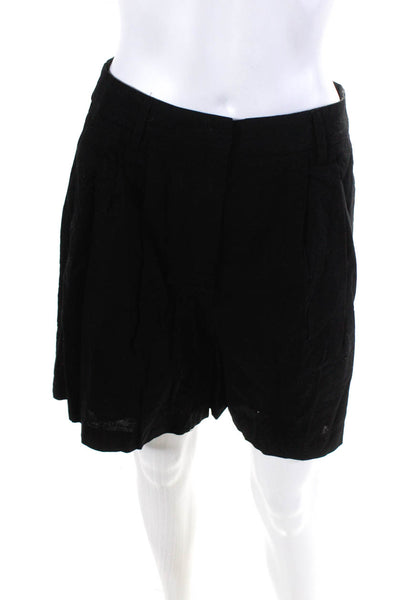 Commense Womens High Waist Canvas Wide Leg Shorts Black Size Medium