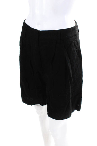 Commense Womens High Waist Canvas Wide Leg Shorts Black Size Medium