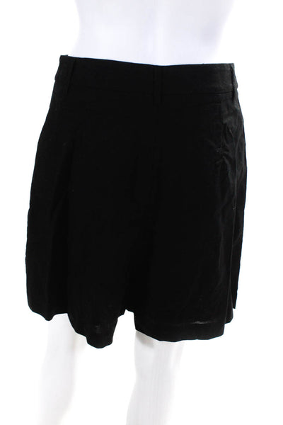 Commense Womens High Waist Canvas Wide Leg Shorts Black Size Medium