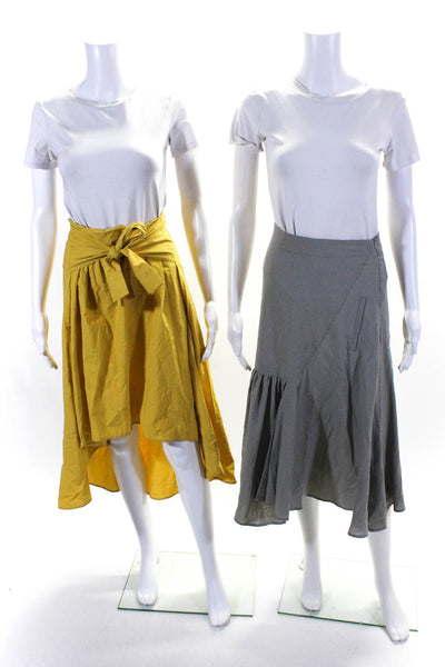 Current Air Zara Womens Vertical Striped A Line Skirt Gray Yellow Size XS Lot 2