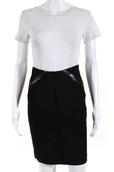 Dion Lee Womens Darted Striped Back Zipped Pencil Midi Skirt Black Size 2