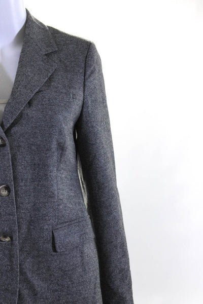 Luciano Barbera Womens Button Down Blazer Jacket Gray Wool Size EUR 44