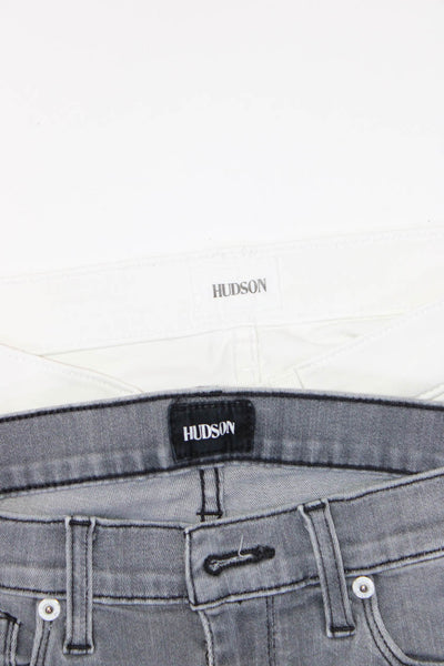 Hudson Women's Midrise Skinny Denim Pant White Gray Size 25 Lot 2