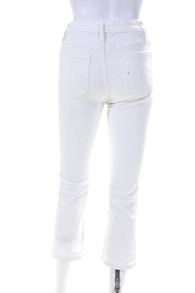 Frame Womens White Mid-Rise Crop Mini Bootcut Leg Jeans Size 25
