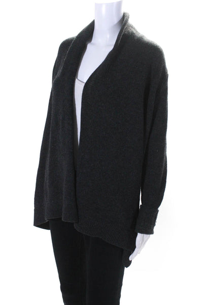 Vince Womens Gray Wool Cowl Neck Open Front Cardigan Sweater Top Size XS