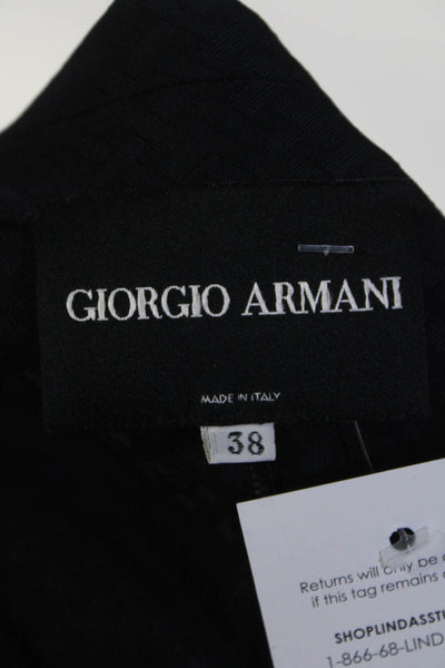 Giorgio Armani Women's Long Sleeves Three Button Unlined Blazer Black Size 38