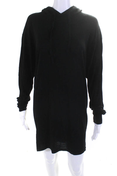 Etoile Isabel Marant Womens Hooded Jersey Mini Shift Dress Black Size FR 40