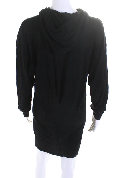 Etoile Isabel Marant Womens Hooded Jersey Mini Shift Dress Black Size FR 40