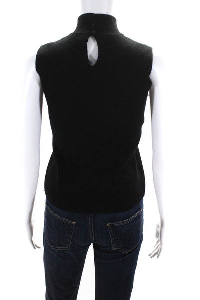 Dana Buchman Womens Sleeveless Mock Neck Cashmere Knit Top Black Size Small