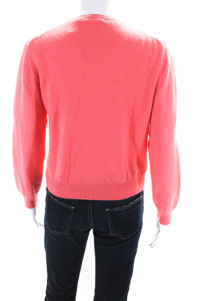 Tsesurface Womens Button Front Crew Neck Cashmere Cardigan Sweater Pink Medium