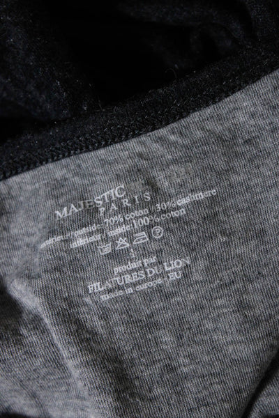 Majestic Filatures Womens Open Cardigan Sweater Top Cardigan Sweater Gray Size 1