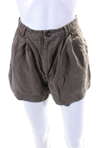 Reformation Womens Zipper Fly High Rise Short Shorts Brown Size 0