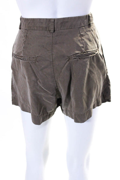 Reformation Womens Zipper Fly High Rise Short Shorts Brown Size 0