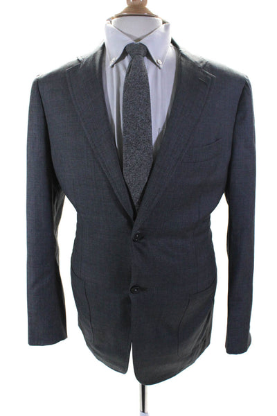 Isaia Napoli Mens Two Button Notched Lapel Blazer Jacket Gray Wool Size 40R