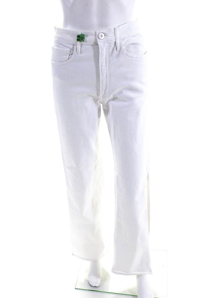3x1 NYC Women's High Waist Bootcut Split Seam Jeans White Size 28