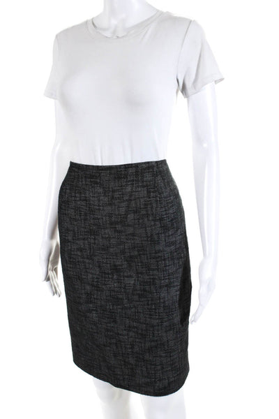 Elie Tahari Women's Zip Closure Z-Line Midi Work Skirt Black Size 6