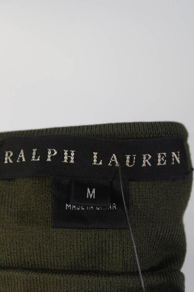 Ralph Lauren Black Label Womens Beaded Halter Knit Tank Top Blouse Green Small