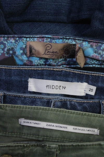Hidden Paige Zara Woman Womens Skinny Skyline Jeans Blue Green Size 25 2 Lot 3