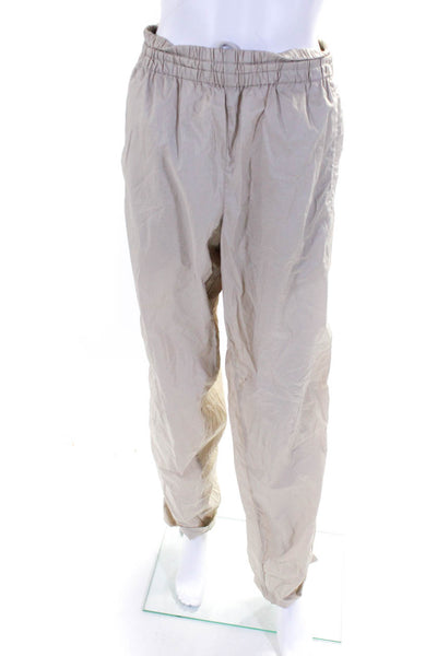 Isabel Marant Womens Cotton Elastic Waist Drawstring Kyle Trousers Beige Size 34