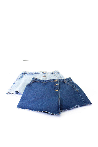 Zara Womens Button Fly Denim Short Shorts Blue Size Small Medium Lot 2