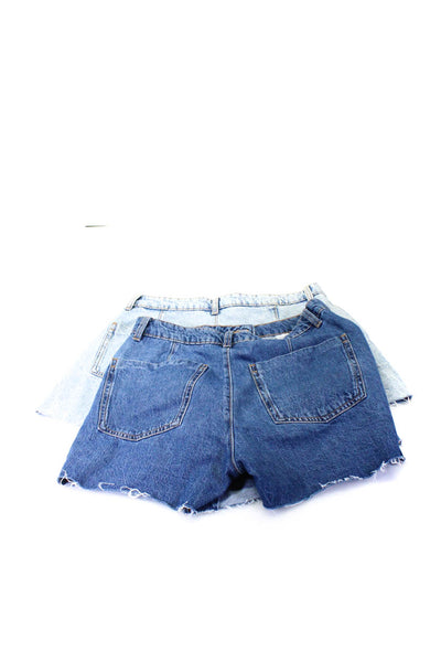 Zara Womens Button Fly Denim Short Shorts Blue Size Small Medium Lot 2