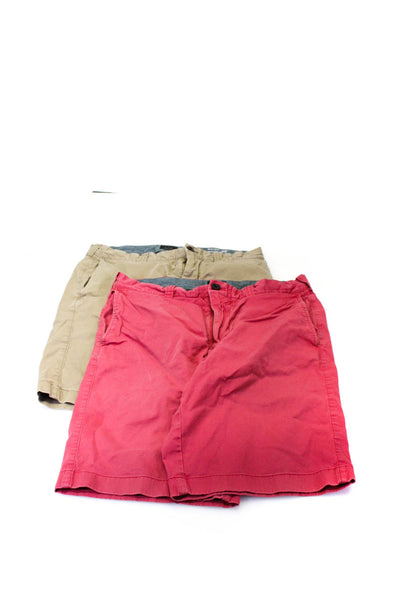 J Crew Men's Cotton Flat Front Chino Shorts Pink Beige Size 29 Lot 2