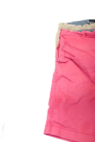J Crew Men's Cotton Flat Front Chino Shorts Pink Beige Size 29 Lot 2