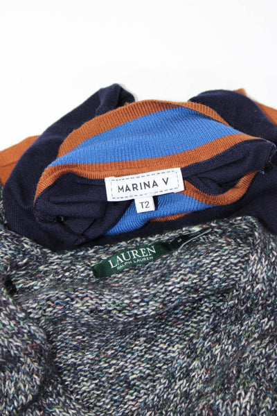 Lauren Ralph Lauren Marina V Womens Sweater Knit Top Multicolor Size M T2 Lot 2