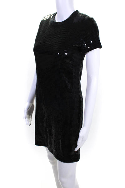 Michael Michael Kors Womens Wool Sequin Embellished T-Shirt Dress Black Size XS