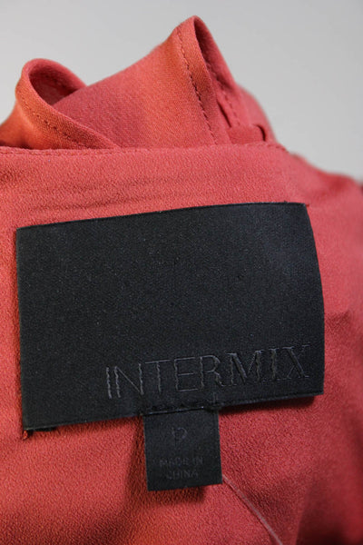 Intermix Women's Sleeveless V Neck Ruffle Midi Dress Orange Size S