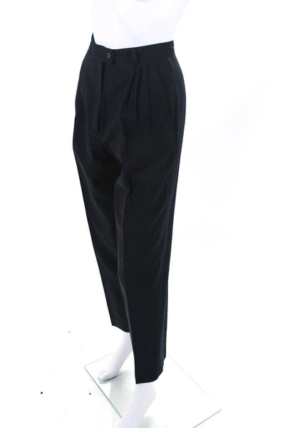 Zanella Womens High Waist Tapered Straight Leg Pleated Pants Navy Blue Size 2