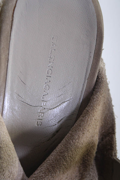 Balenciaga Paris Womens Woven Open Toe Ankle Strap Wedges Beige Size 41 10.5