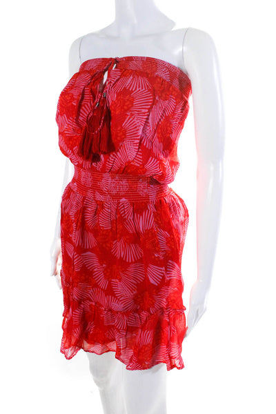 Karina Grimaldi Women's Printed Silk Blend Mini Dress Red Size S