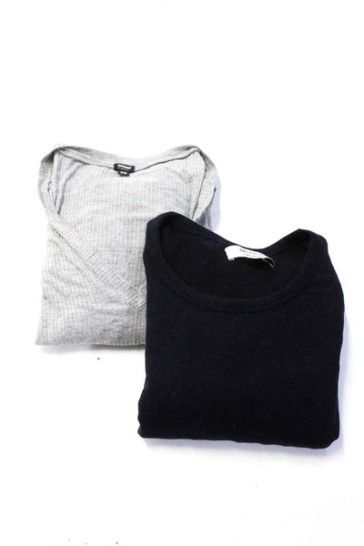 Monrow Bailey 44 Women's Ribbed Tee Layered Sweater Gray Navy Size XS Lot 2