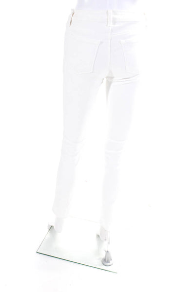 J Brand Womens Stretch Denim Zip Up Mid Rise Skinny Jeans Pants White Size 26