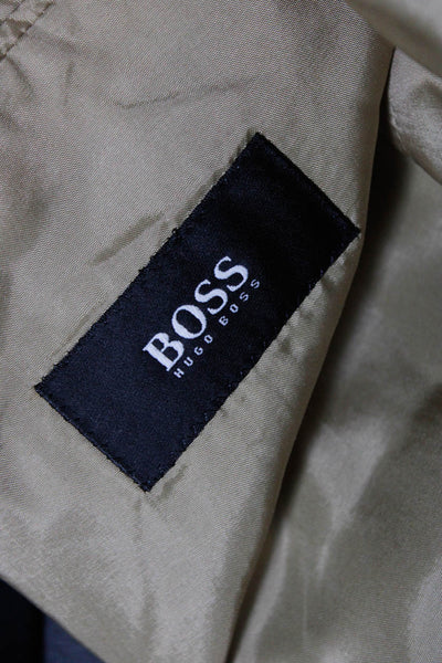Boss Hugo Boss Mens Wool Notched Collar Three Button Blazer Beige Size 44L
