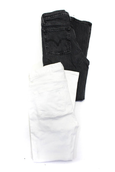 Everlane Women's Midrise Five Pockets Straight Leg White Pant Size 30 Lot 2
