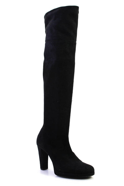 Desmo Women's Suede Platform Knee High Boots Black Size 9