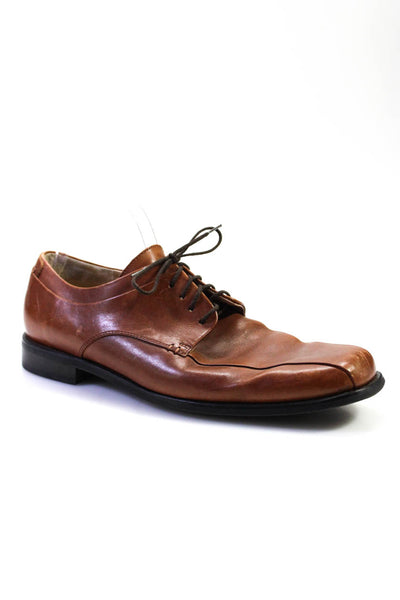 Calvin Klein Mens 'Horatio' Leather Lace Up Oxford Dress Shoes Brown Size 11M