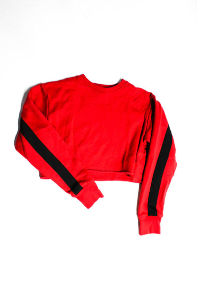 Wesley Women's Crewneck Long Sleeves Cropped Sweater Red Size S Lot 2