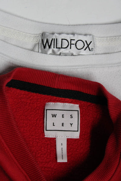 Wesley Women's Crewneck Long Sleeves Cropped Sweater Red Size S Lot 2