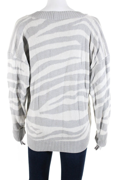 Varley Women's V-Neck Long Sleeves Pullover Sweater Stripe Size S