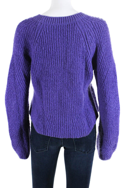 Intermix Women's Crewneck Long Sleeves Pullover Sweater Purple Size S