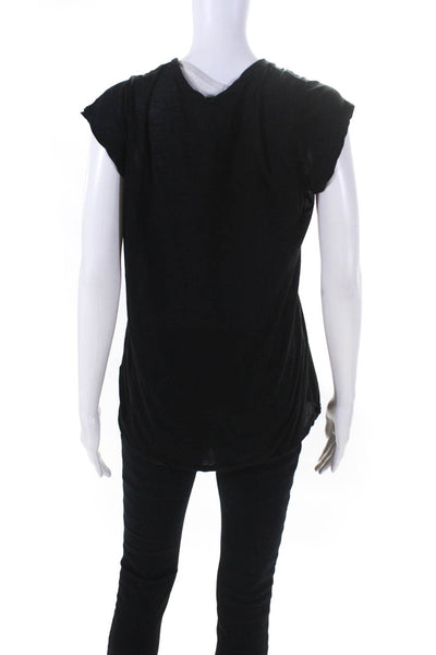 Standard James Perse Womens Short Sleeve Scoop Neck Top Tee Shirt Black Size 1