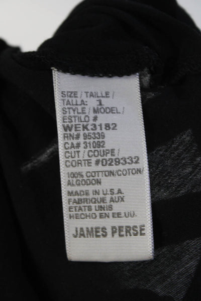 Standard James Perse Womens Short Sleeve Scoop Neck Top Tee Shirt Black Size 1